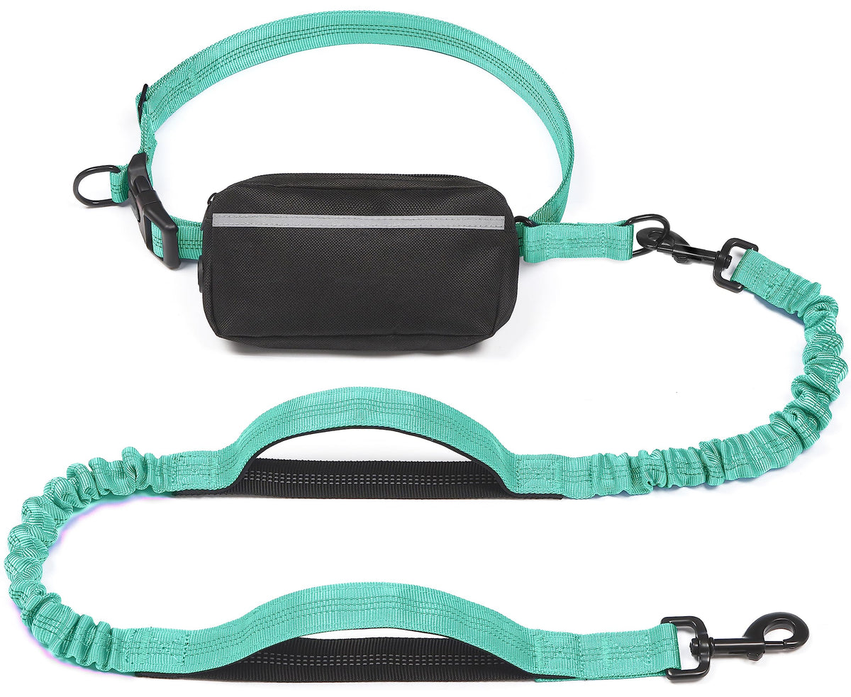 iYoShop Hands Free Dog Leash with Zipper Pouch, Large, 25-120 lbs, Black