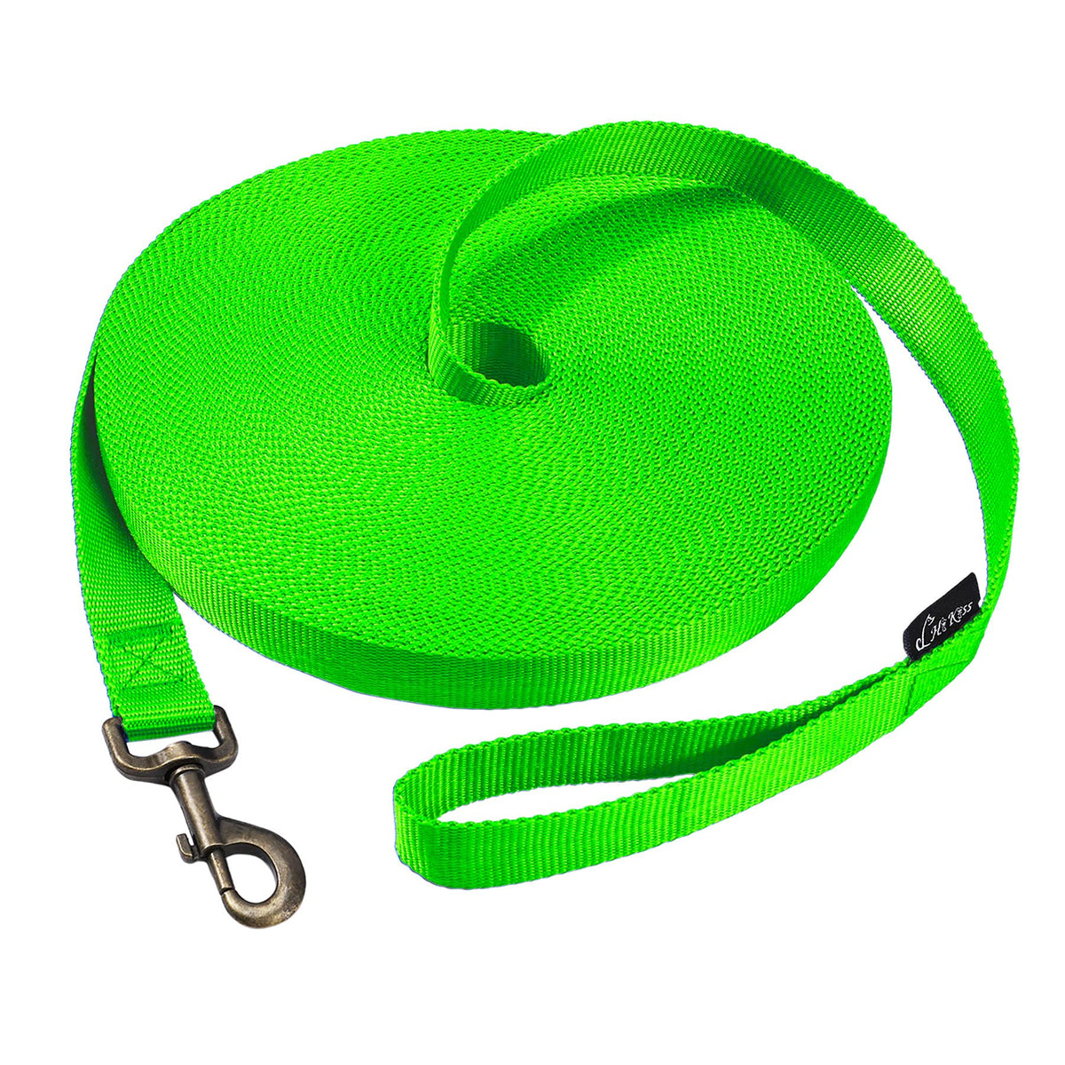 Hi Kiss Dog/Puppy Obedience Recall Agility Lead - 15ft 20ft 30ft 50ft 100ft Leash - Great for Training, Play, Camping, or Backyard - Orange 20ft