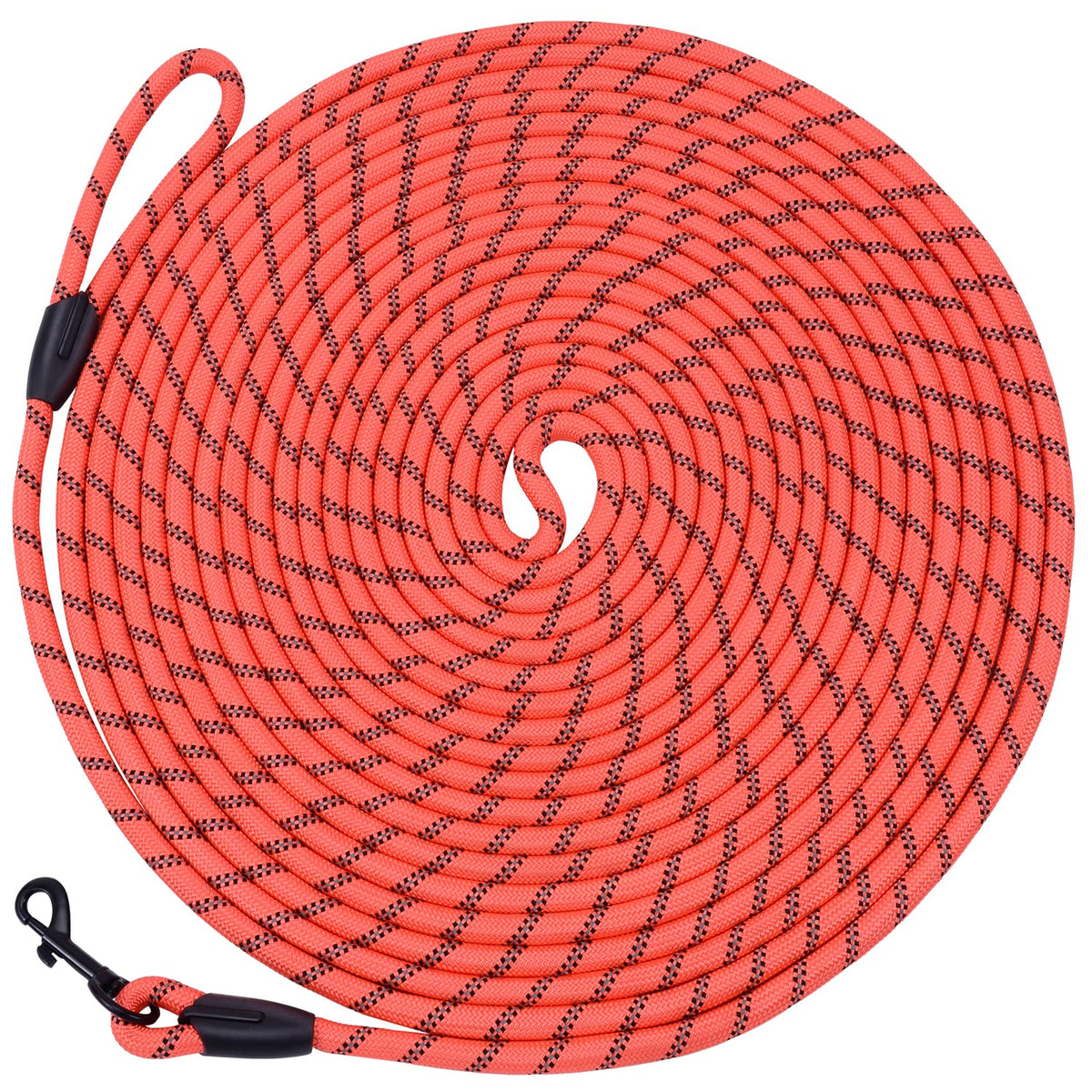 Hi Kiss Dog/Puppy Obedience Recall Agility Lead - 15ft 20ft 30ft 50ft 100ft Leash - Great for Training, Play, Camping, or Backyard - Orange 20ft