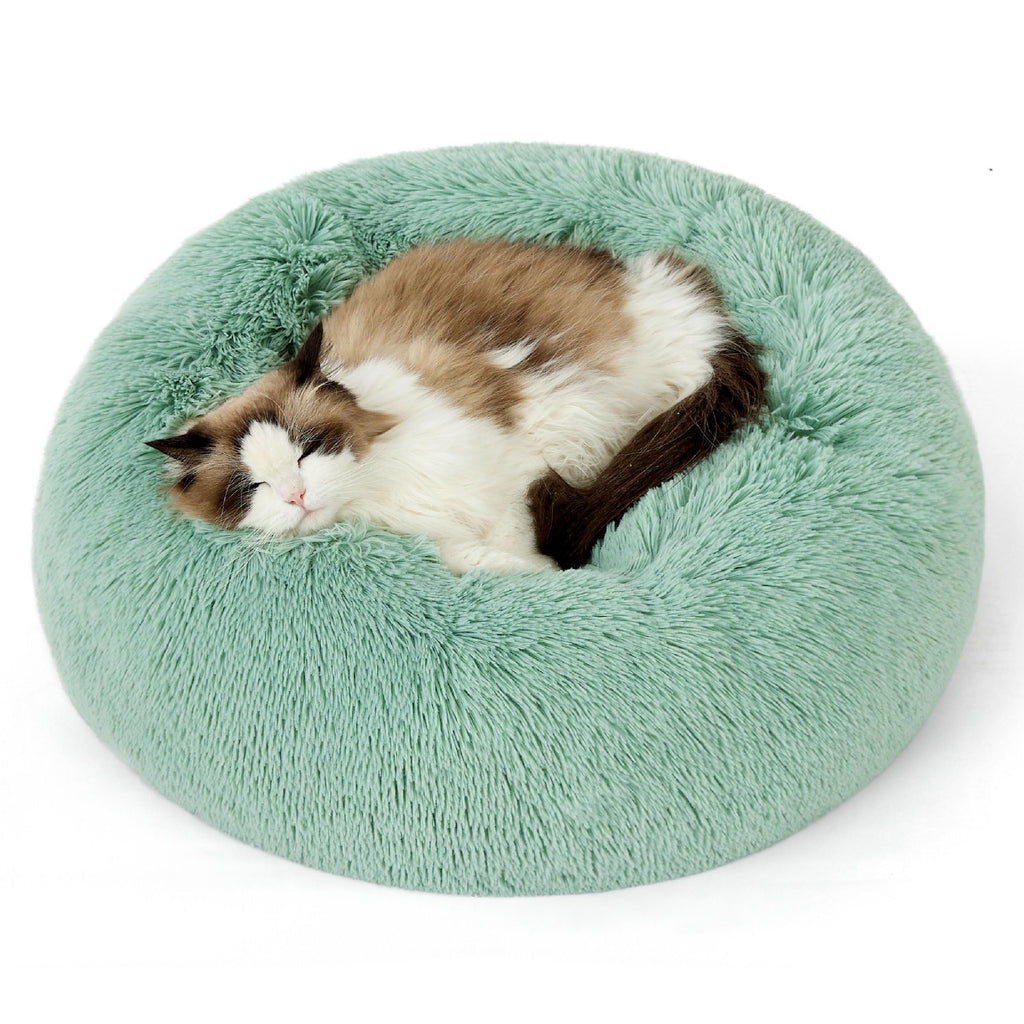 Bedsure Calming Dog Bed Medium Size Dog Donut Washable Pet Bed,30ins Camel