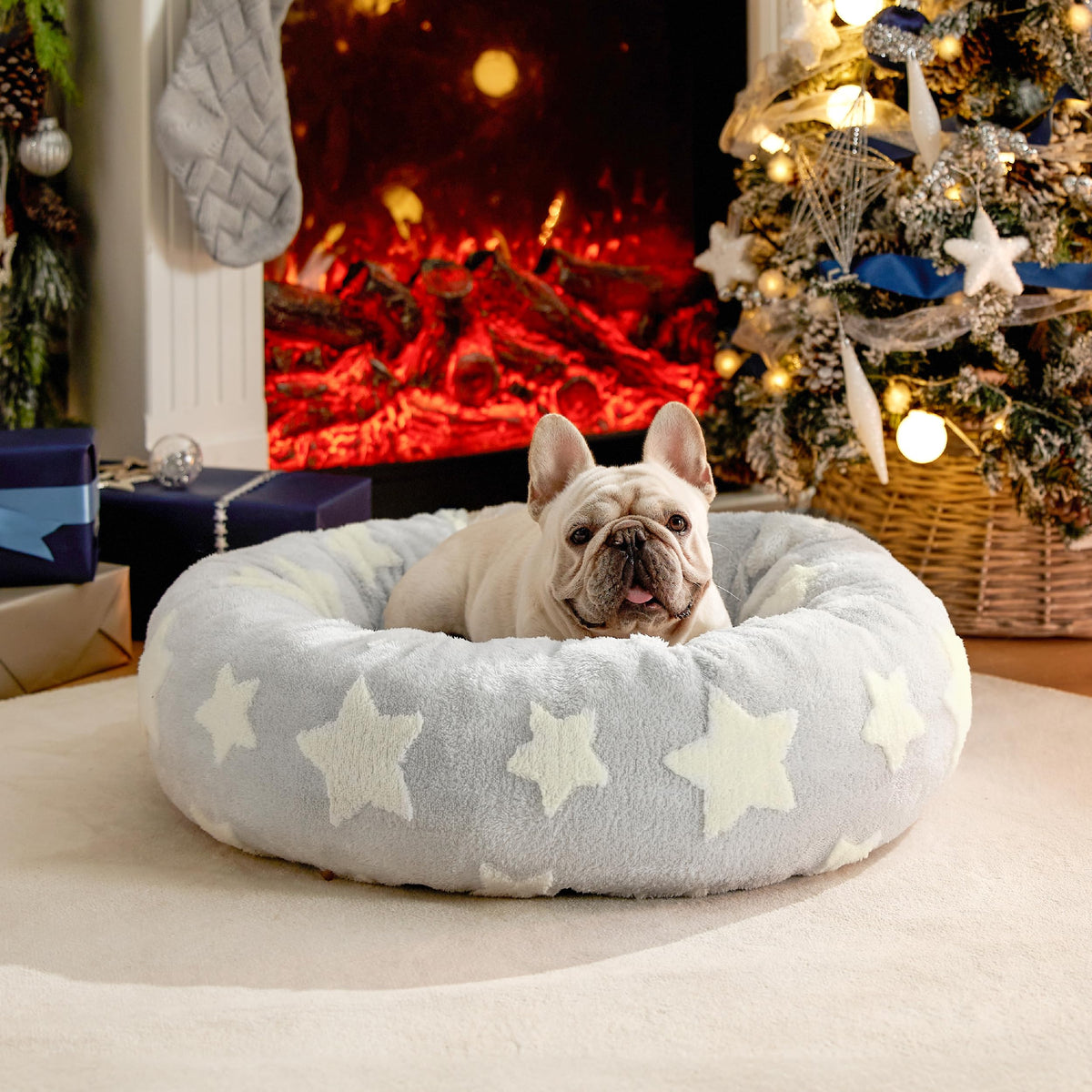 LE SURE Shown on TV Jacquard Donut Dog Beds Large Sized Dog,Green 36x36x8in