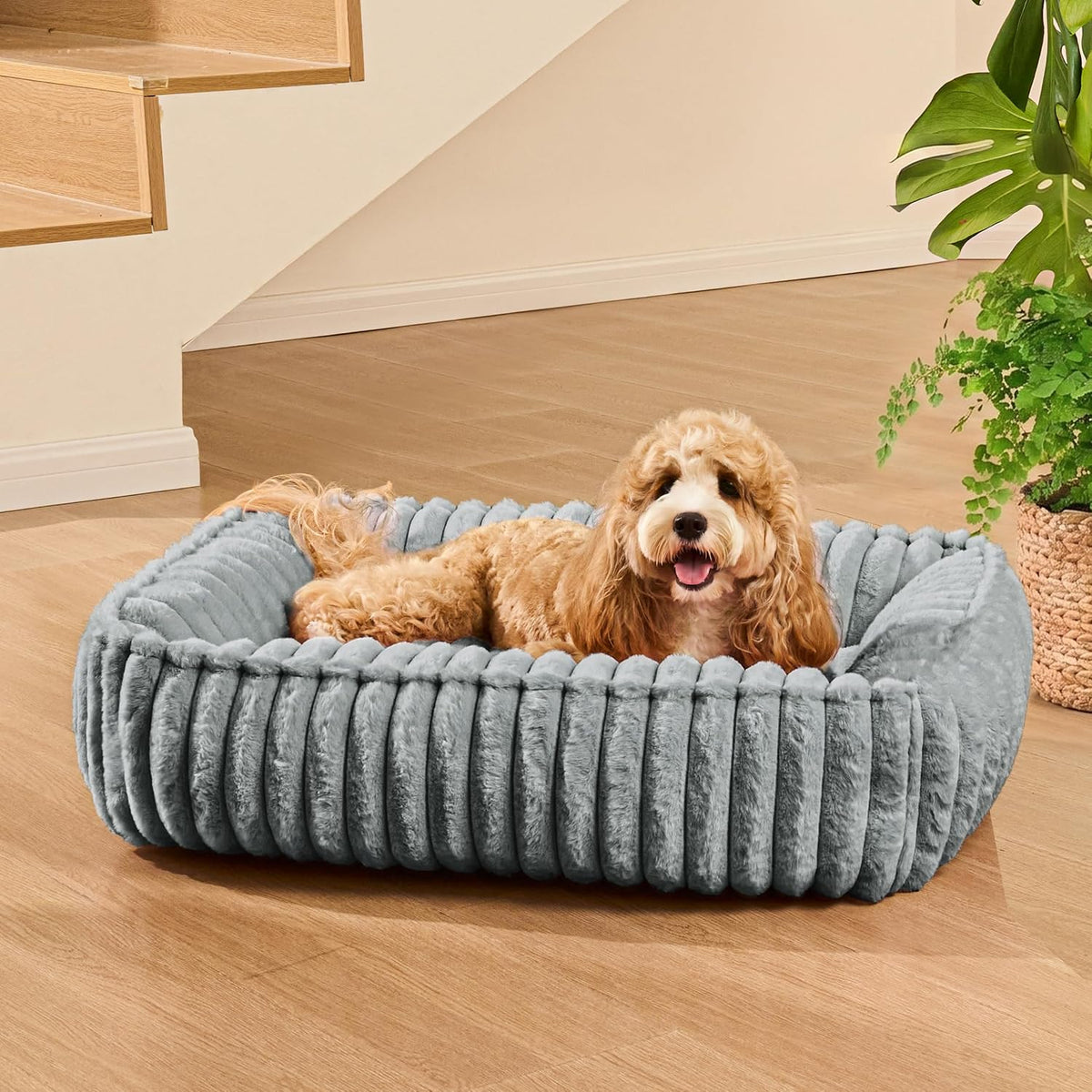 Small Dog Bed Calming Cat Bed for Indoor Cats 20’’x16’’Sage Grey