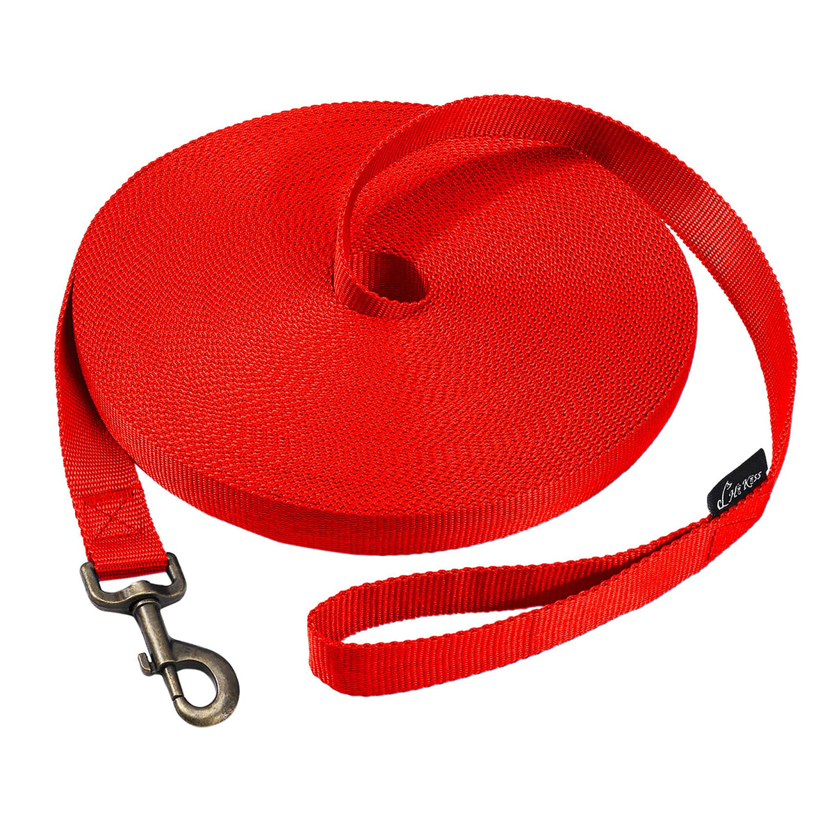 Hi Kiss Dog/Puppy Obedience Recall Agility Lead - 15ft 20ft 30ft 50ft 100ft Leash - Great for Training, Play, Camping, or Backyard - Orange 20ft