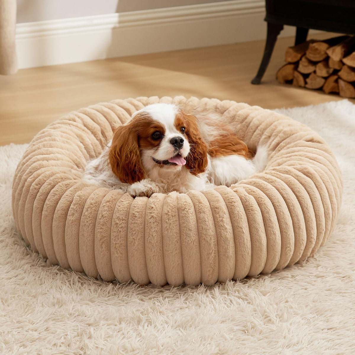 Bedsure ComfyFleece® Donut Dog Bed Medium Size Dog with Washable Cover