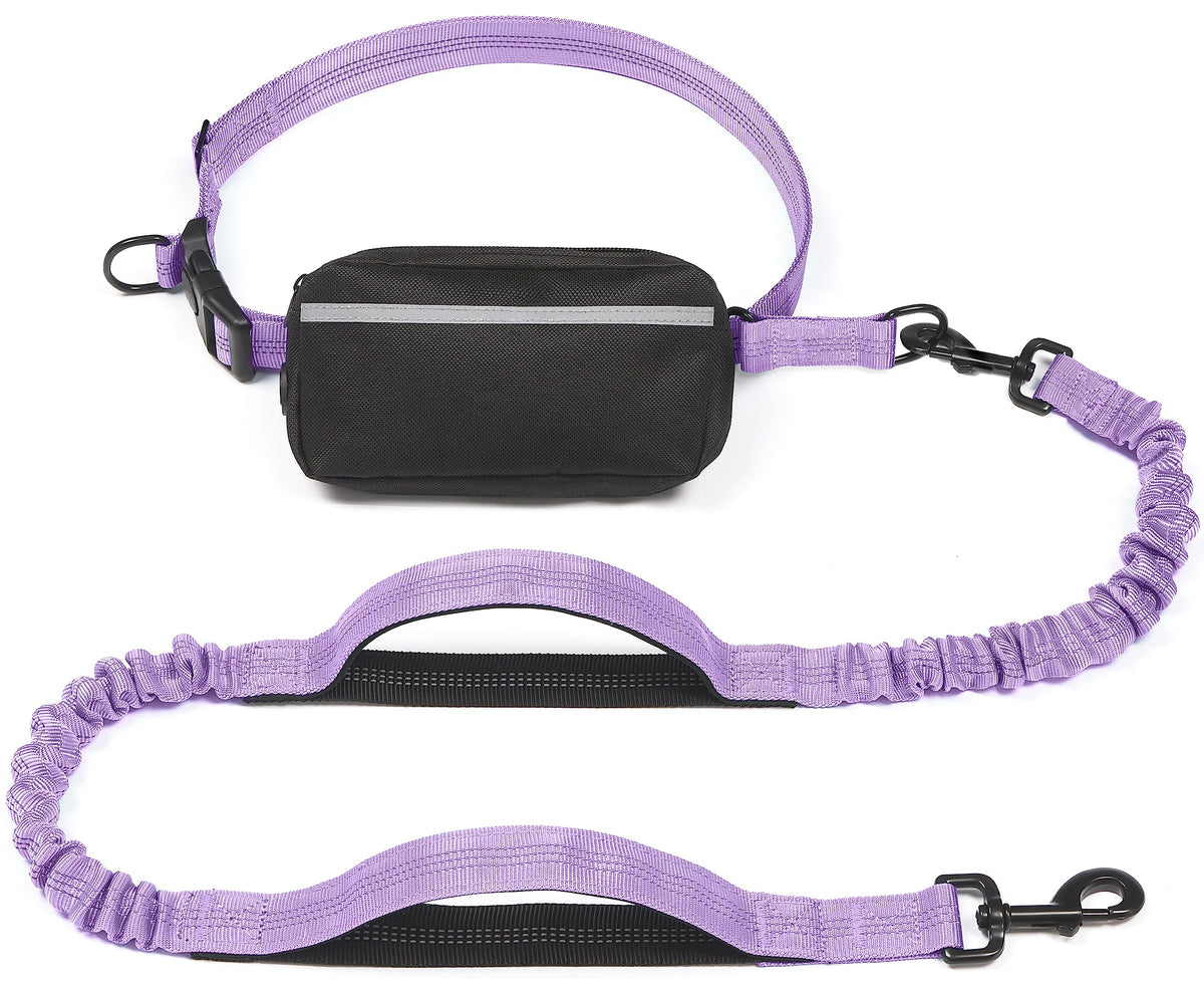 iYoShop Hands Free Dog Leash with Zipper Pouch, Large, 25-120 lbs, Black