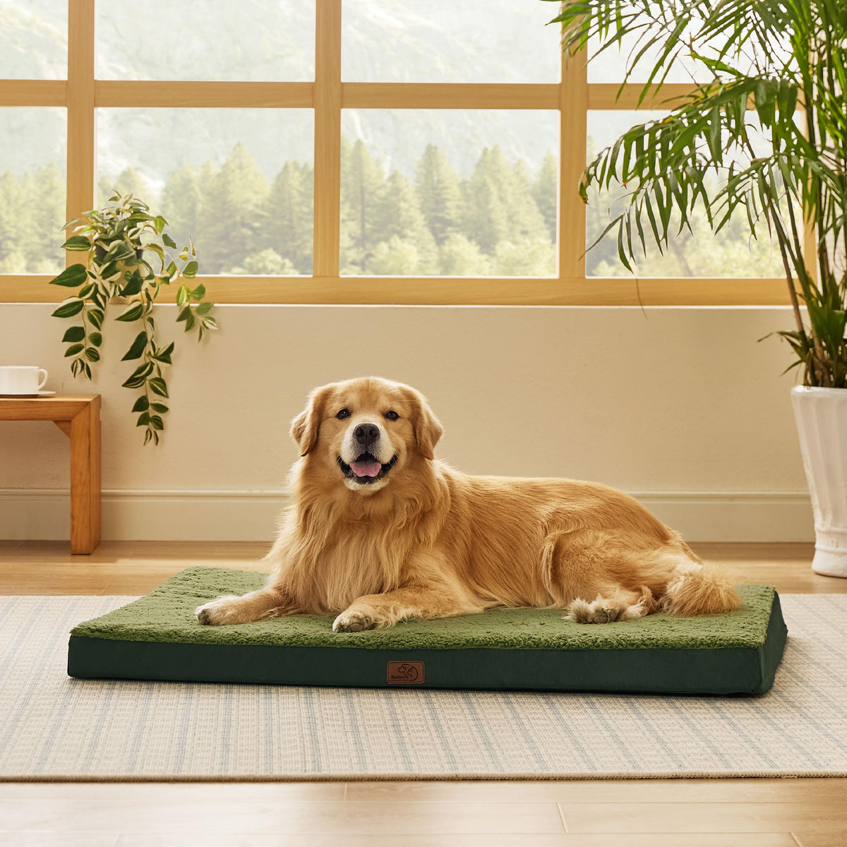 Bedsure Washable Dog Beds Large Sized Dog with Comfy Sherpa, 36x27in Grey