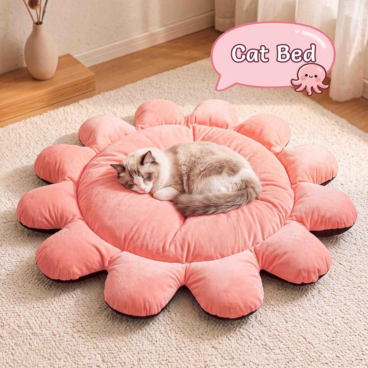 Cat Tunnel Bed with 20 Cat Toys, Kitten Toys for Indoor Kittens,Pink