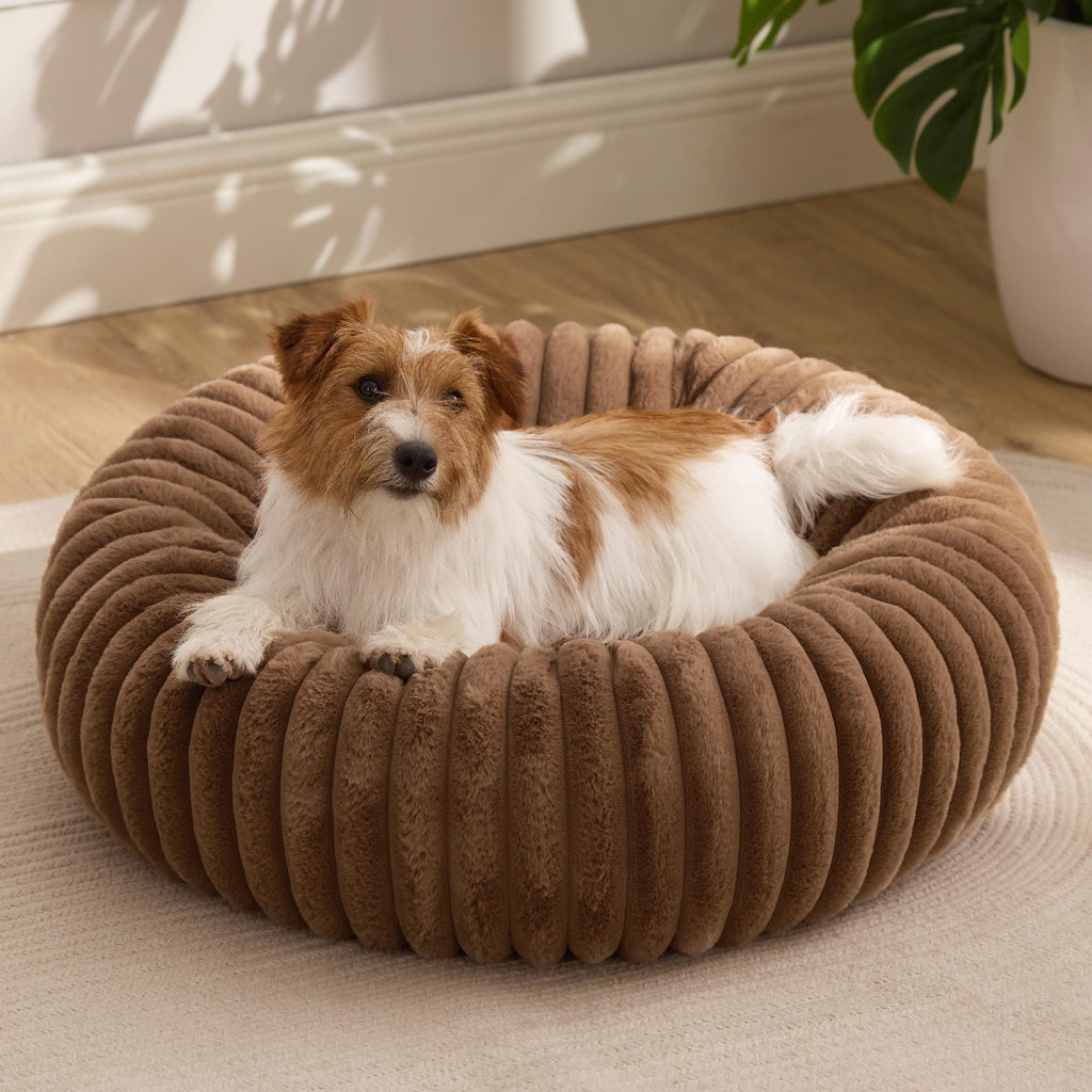Bedsure ComfyFleece® Donut Dog Bed Medium Size Dog with Washable Cover