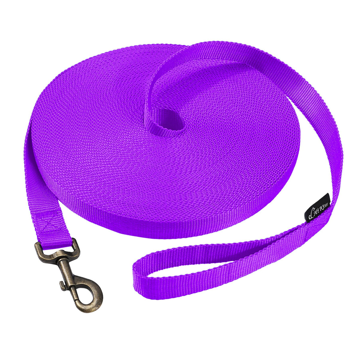 Hi Kiss Dog/Puppy Obedience Recall Agility Lead - 15ft 20ft 30ft 50ft 100ft Leash - Great for Training, Play, Camping, or Backyard - Orange 20ft