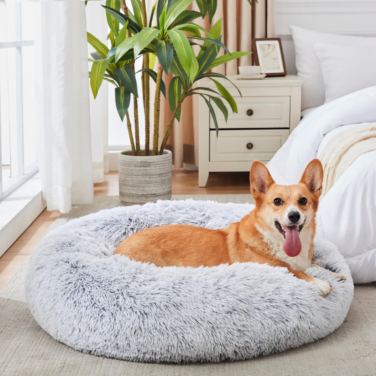 WESTERN HOME WH Calming Soft Round Dog &Cat Bed Small Dog Bed Washable,20"