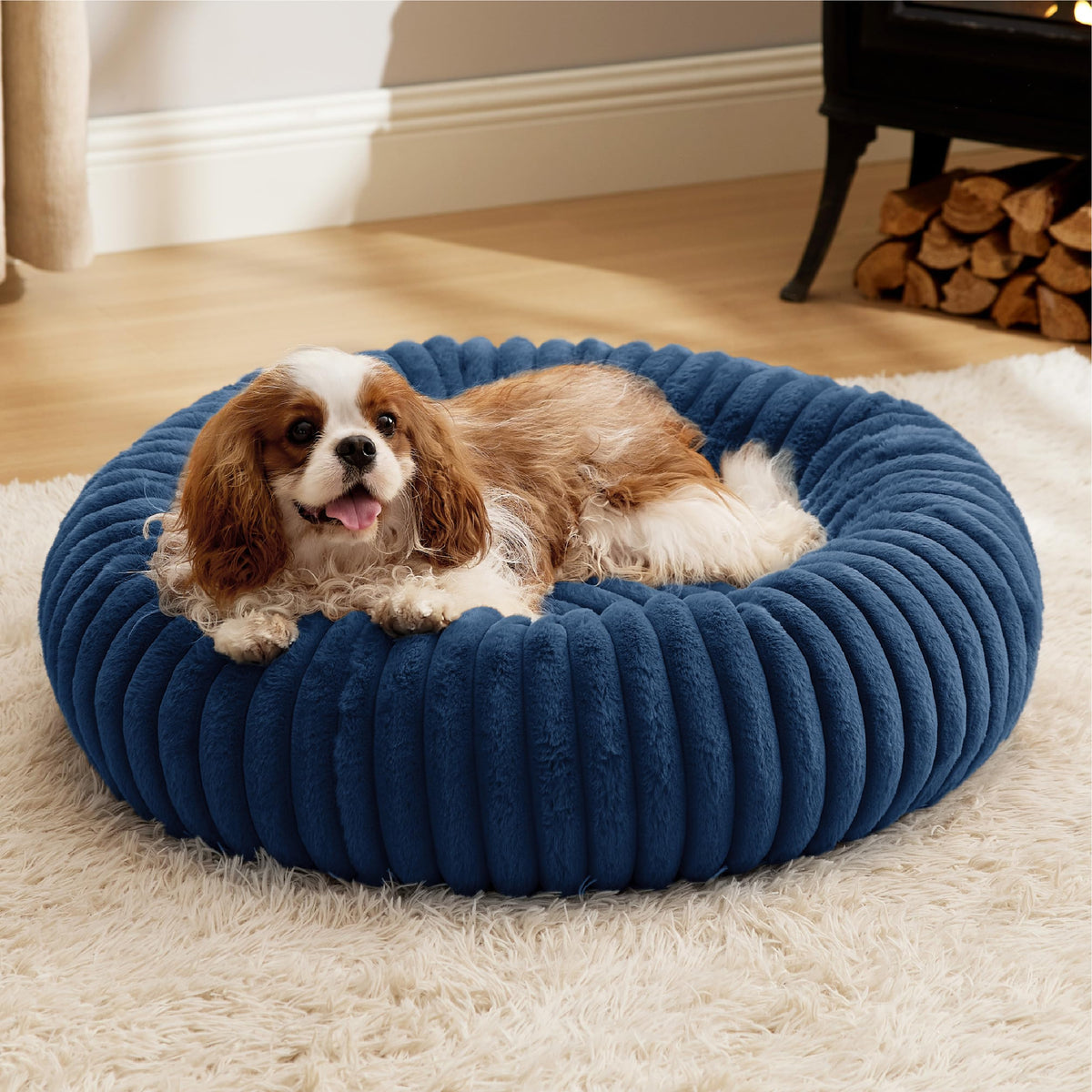 Bedsure ComfyFleece® Donut Dog Bed Medium Size Dog with Washable Cover