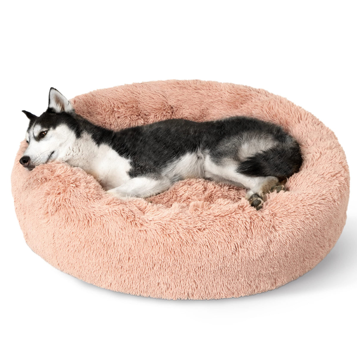 Bedsure Calming Dog Bed Medium Size Dog Donut Washable Pet Bed,30ins Camel