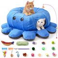 Cat Tunnel Bed with 20 Cat Toys, Kitten Toys for Indoor Kittens,Pink