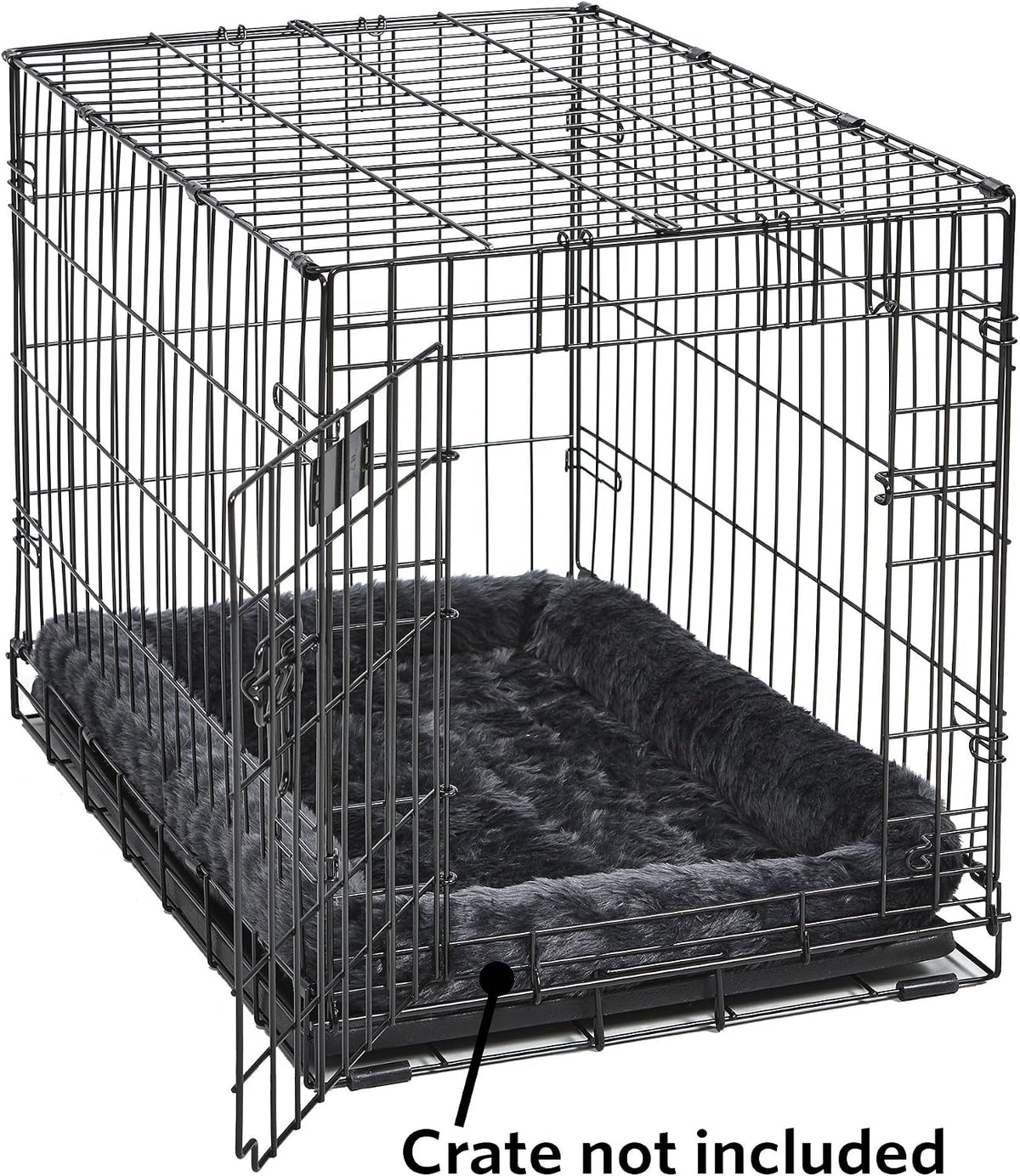QuietTime by MidWest 24" Dog Crate Bolster Bed, Gray, Small Breeds