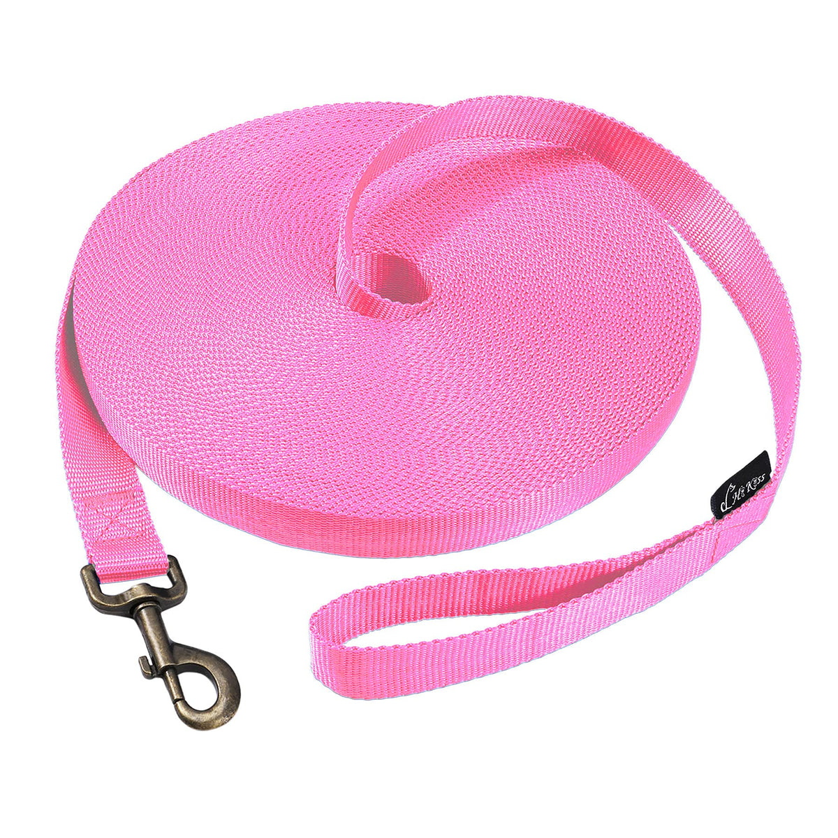 Hi Kiss Dog/Puppy Obedience Recall Agility Lead - 15ft 20ft 30ft 50ft 100ft Leash - Great for Training, Play, Camping, or Backyard - Orange 20ft