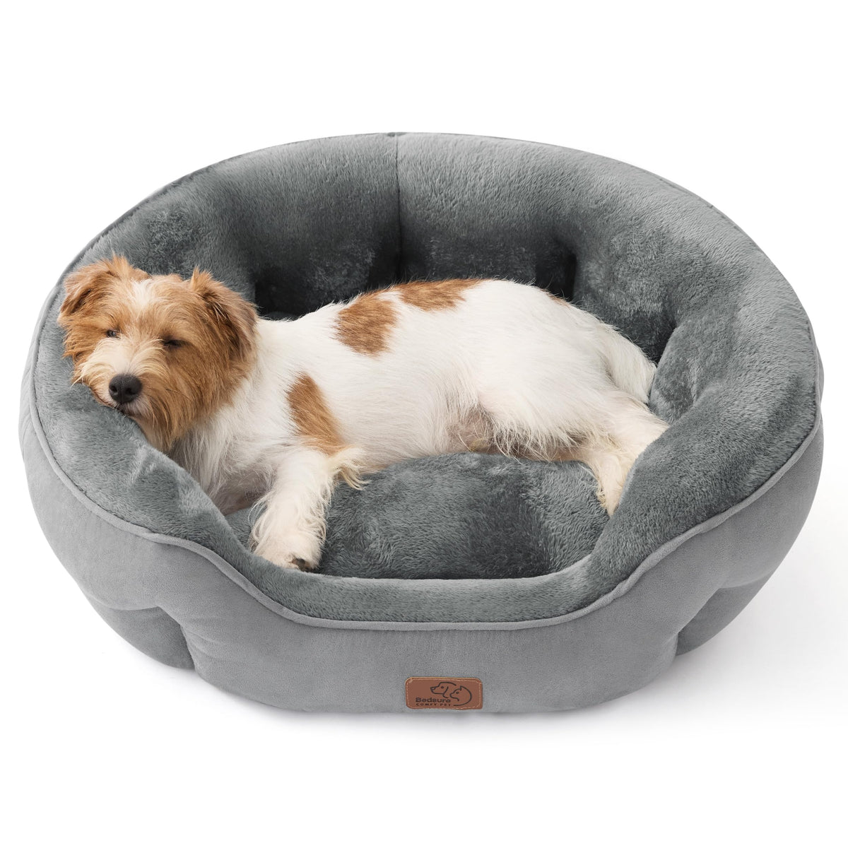 Bedsure Small Dog Bed Washable,Round Cat Beds for Indoor Cats,20in Camel